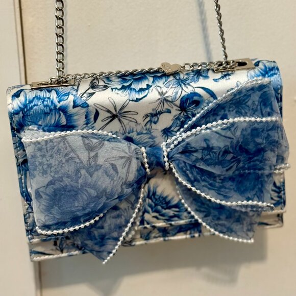Betsey Johnson Handbags - Betsey Johnson Blue Floral Crossbody Bag